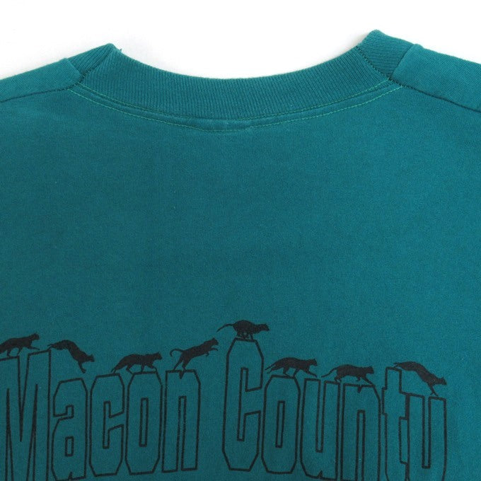 FRUIT OF THE LOOM 90s Animal Dog Cat T-Shirt Green Size XL