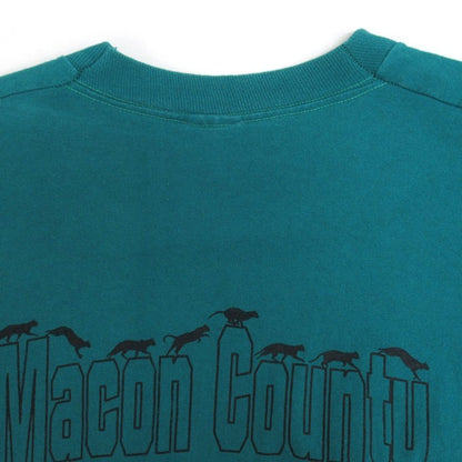 FRUIT OF THE LOOM 90s Animal Dog Cat T-Shirt Green Size XL