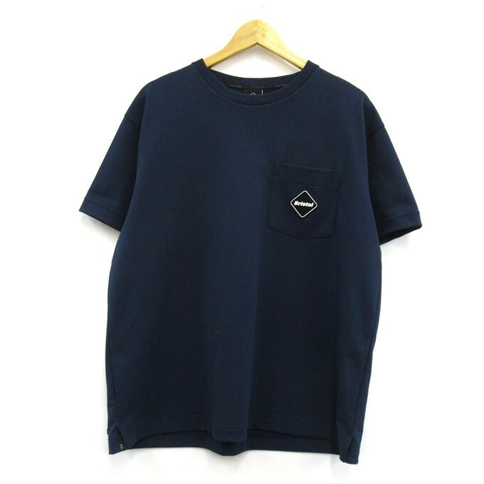 F.C.R.B. Emblem Pocket Navy T-Shirt Size L