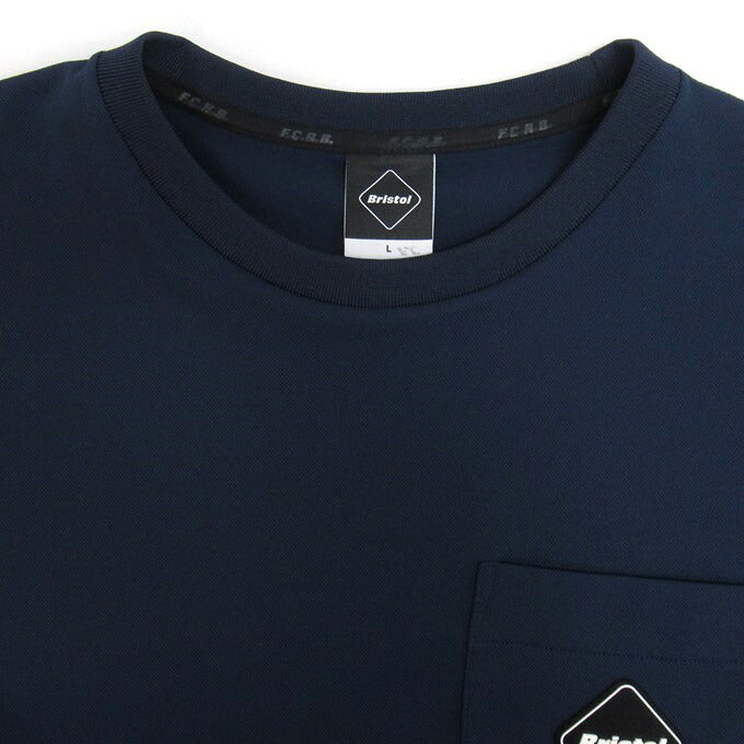 F.C.R.B. Emblem Pocket Navy T-Shirt Size L