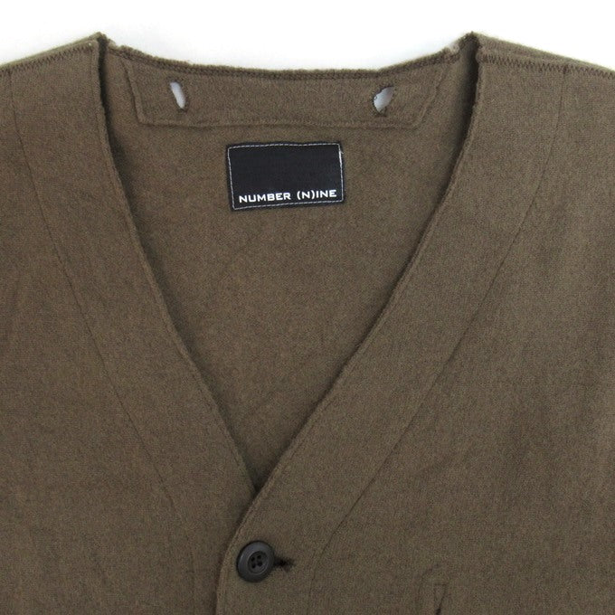 NUMBER (N)INE Shrink Wool Liner Loose Cardigan Size 4