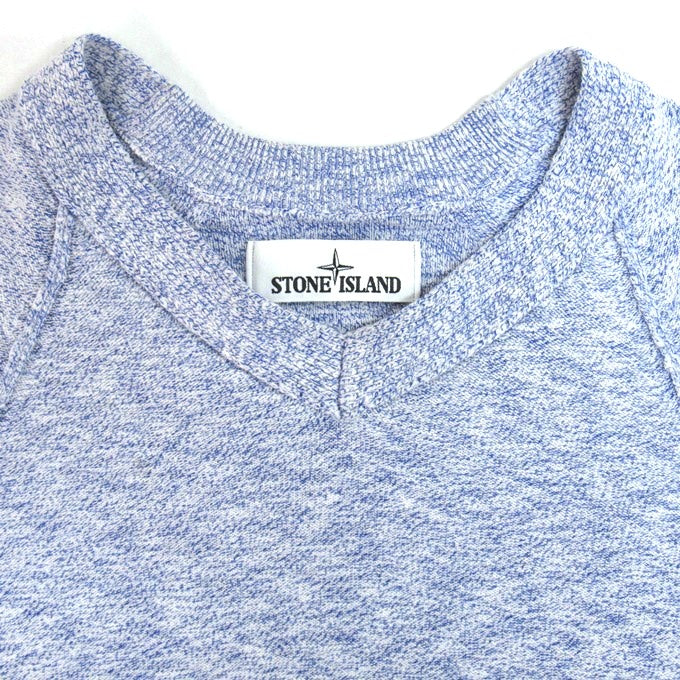 STONE ISLAND 19SS Cotton Knit Crewneck Sweater Blue Size L