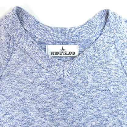 STONE ISLAND 19SS Cotton Knit Crewneck Sweater Blue Size L