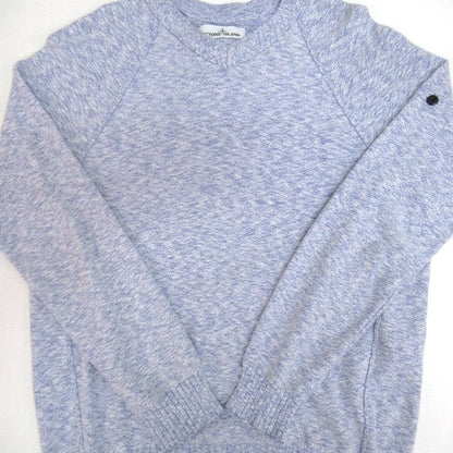 STONE ISLAND 19SS Cotton Knit Crewneck Sweater Blue Size L