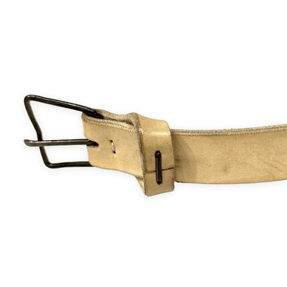 m.a+ Cross Staple Studded Leather Belt Beige Size ONE SIZE