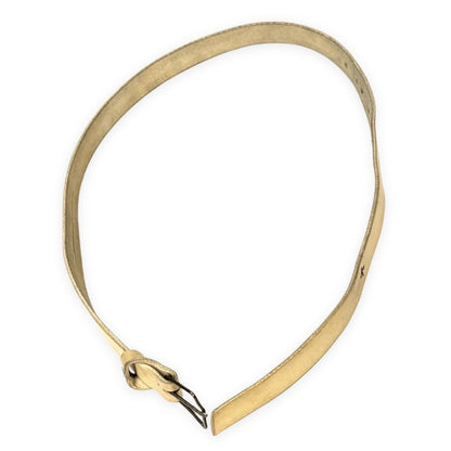 m.a+ Cross Staple Studded Leather Belt Beige Size ONE SIZE