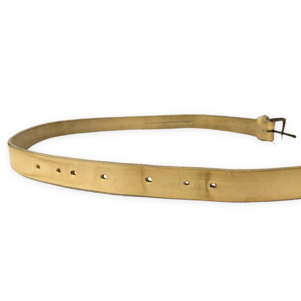 m.a+ Cross Staple Studded Leather Belt Beige Size ONE SIZE