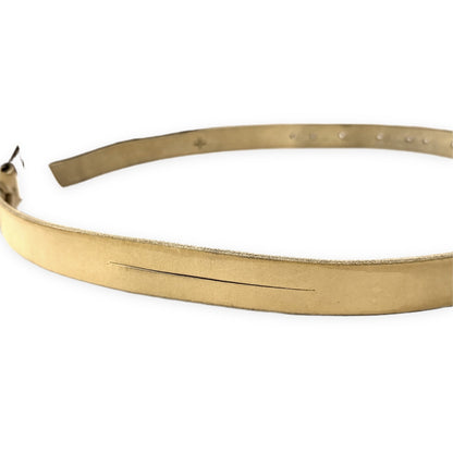 m.a+ Cross Staple Studded Leather Belt Beige Size ONE SIZE