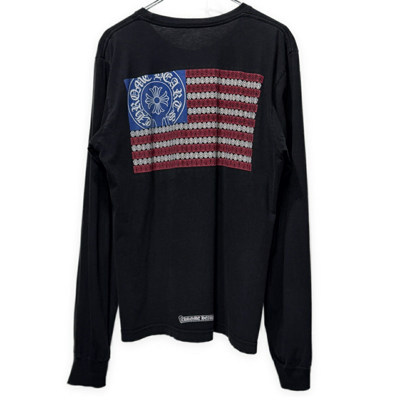 CHROME HEARTS Flag Back Print T-Shirt Black Size M