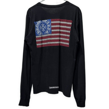 CHROME HEARTS Flag Back Print T-Shirt Black Size M