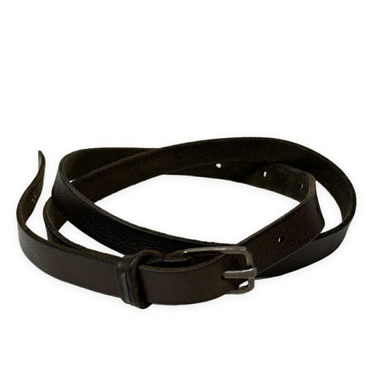 m.a+ Cross Staple Studded Leather Belt Brown Size ONE SIZE