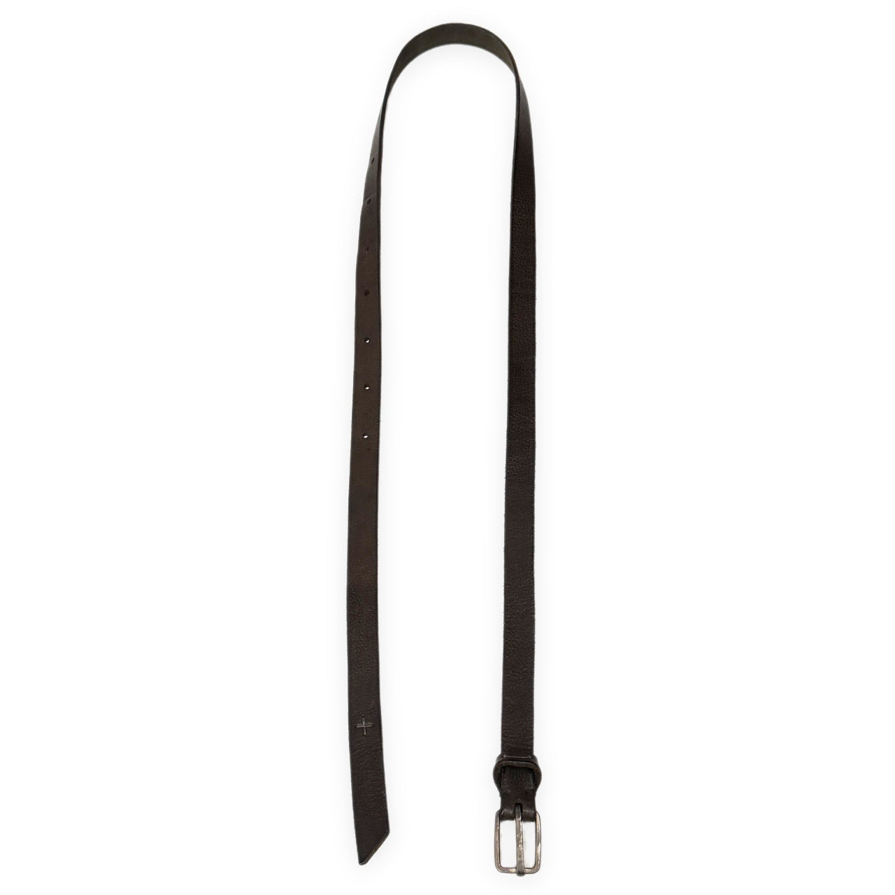 m.a+ Cross Staple Studded Leather Belt Brown Size ONE SIZE