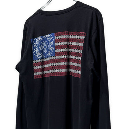CHROME HEARTS Flag Back Print T-Shirt Black Size M