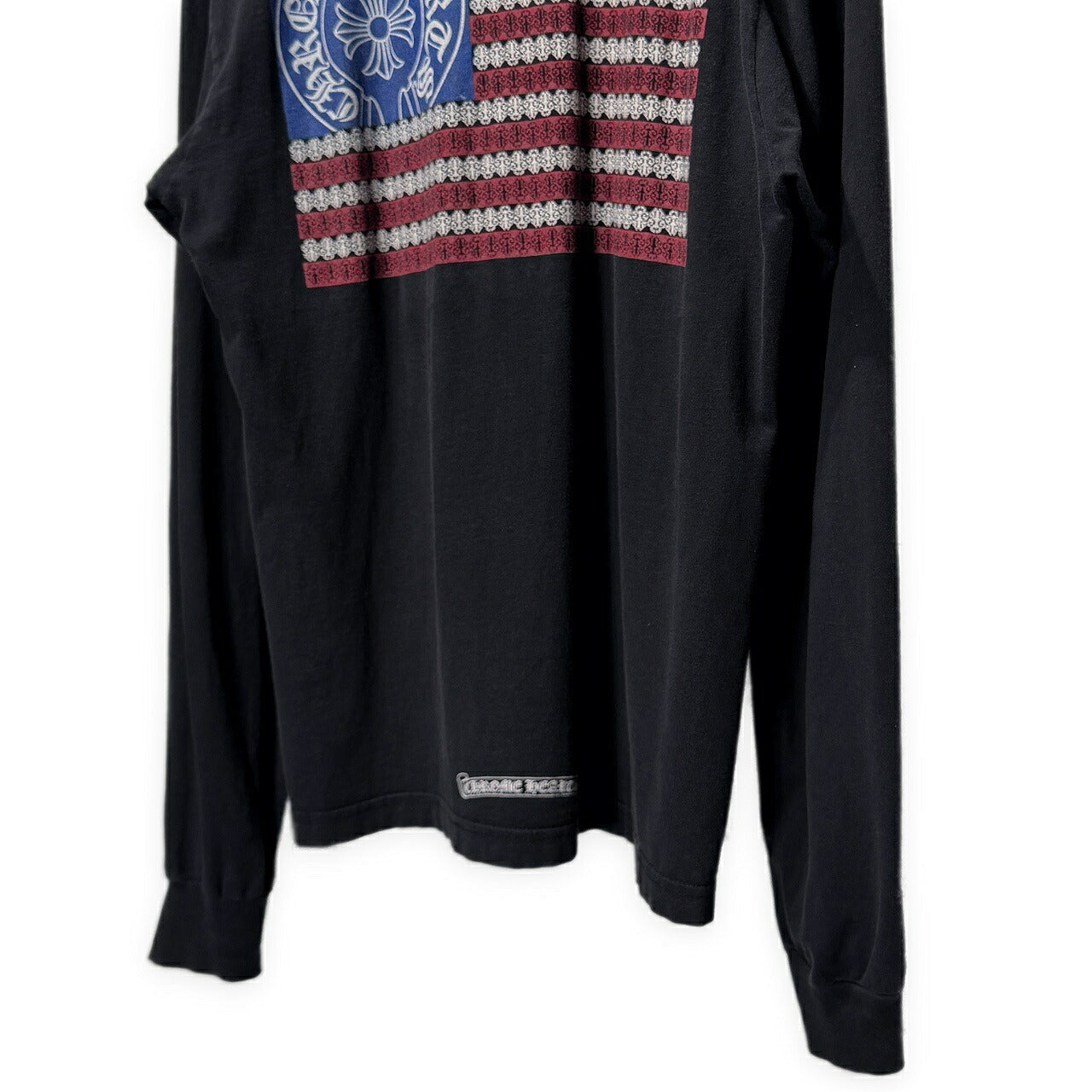 CHROME HEARTS Flag Back Print T-Shirt Black Size M