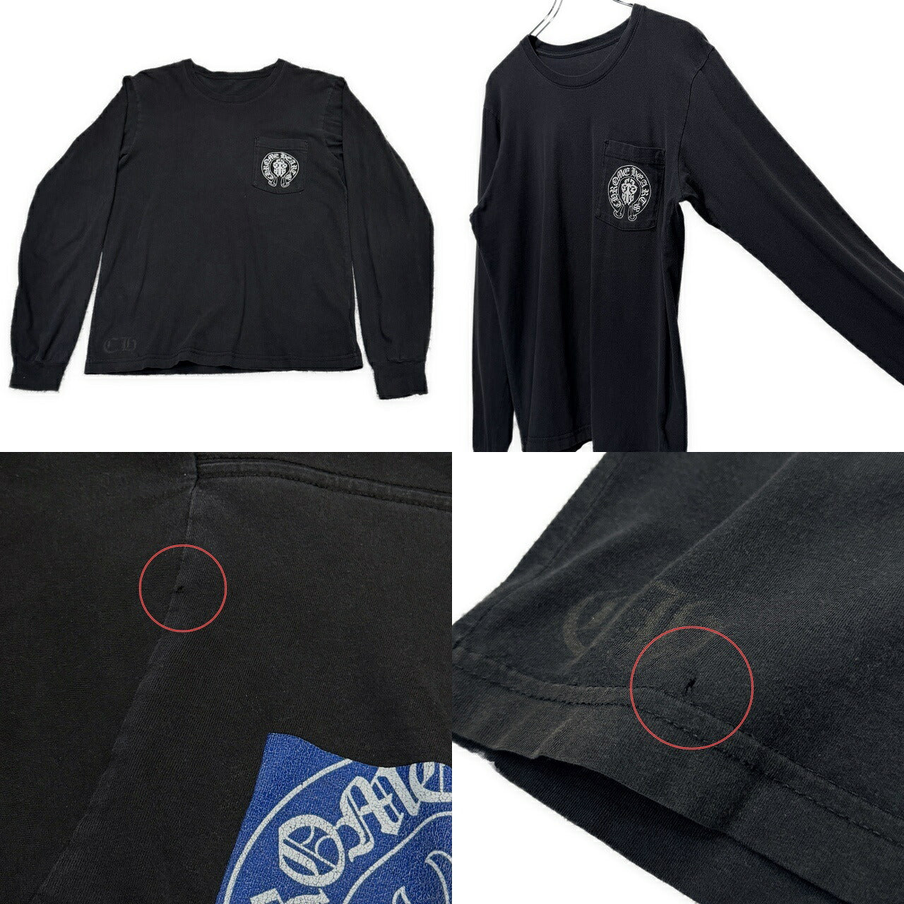 CHROME HEARTS Flag Back Print T-Shirt Black Size M