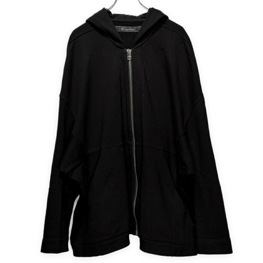 A.F ARTEFACT Cotton Oversized Zip Hoodie Black