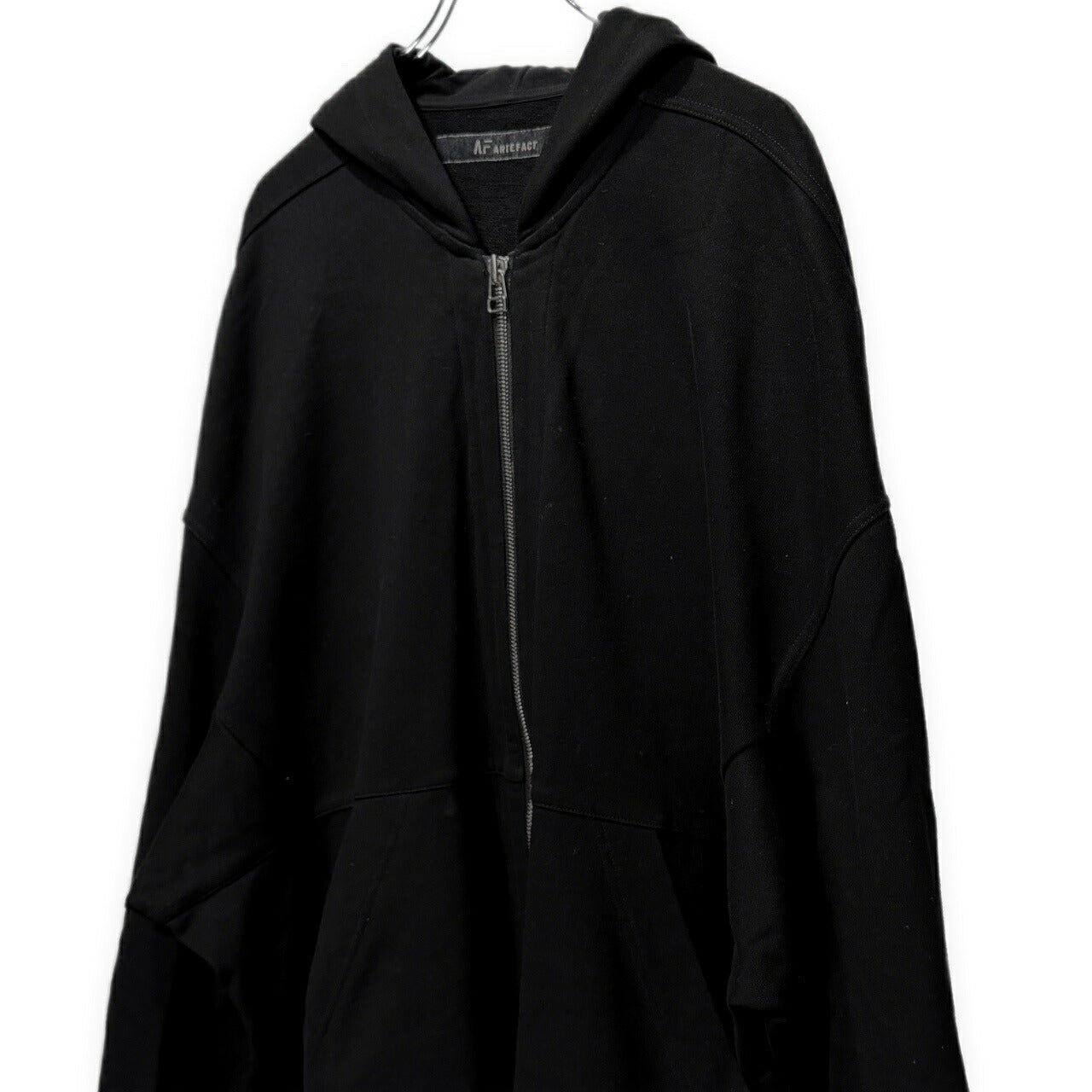 A.F ARTEFACT Cotton Oversized Zip Hoodie Black