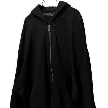 A.F ARTEFACT Cotton Oversized Zip Hoodie Black