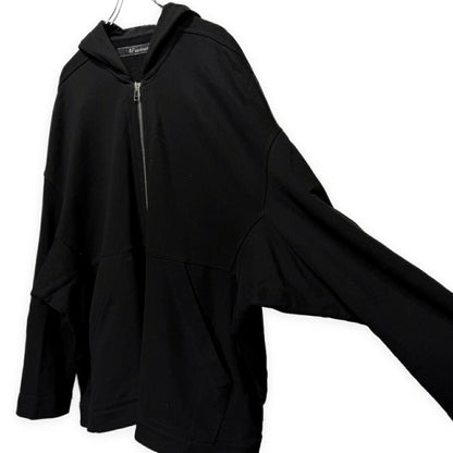 A.F ARTEFACT Cotton Oversized Zip Hoodie Black