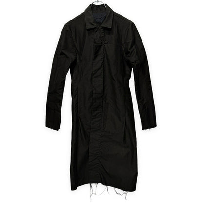 atelier suppan Hand Dyed Cut-Off Fly Front Coat Black Size 0