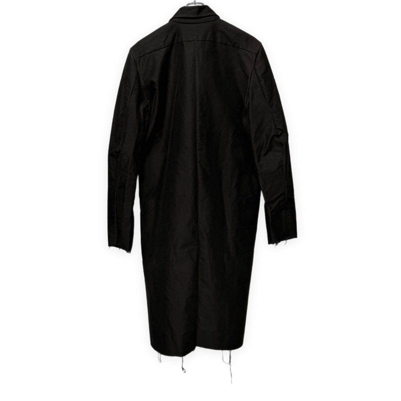 atelier suppan Hand Dyed Cut-Off Fly Front Coat Black Size 0