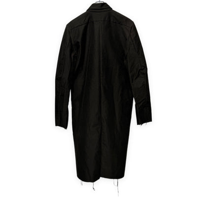 atelier suppan Hand Dyed Cut-Off Fly Front Coat Black Size 0