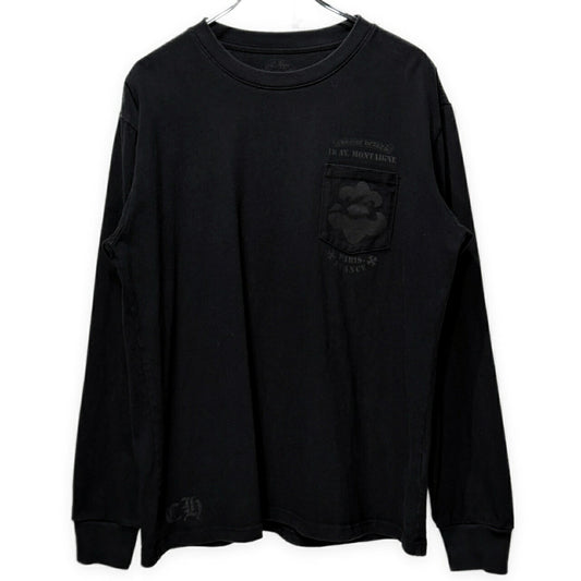 CHROME HEARTS Paris Ltd BS Fleur Logo Long Tee Black Size M