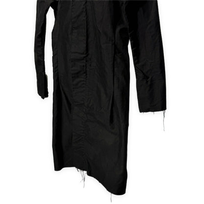 atelier suppan Hand Dyed Cut-Off Fly Front Coat Black Size 0