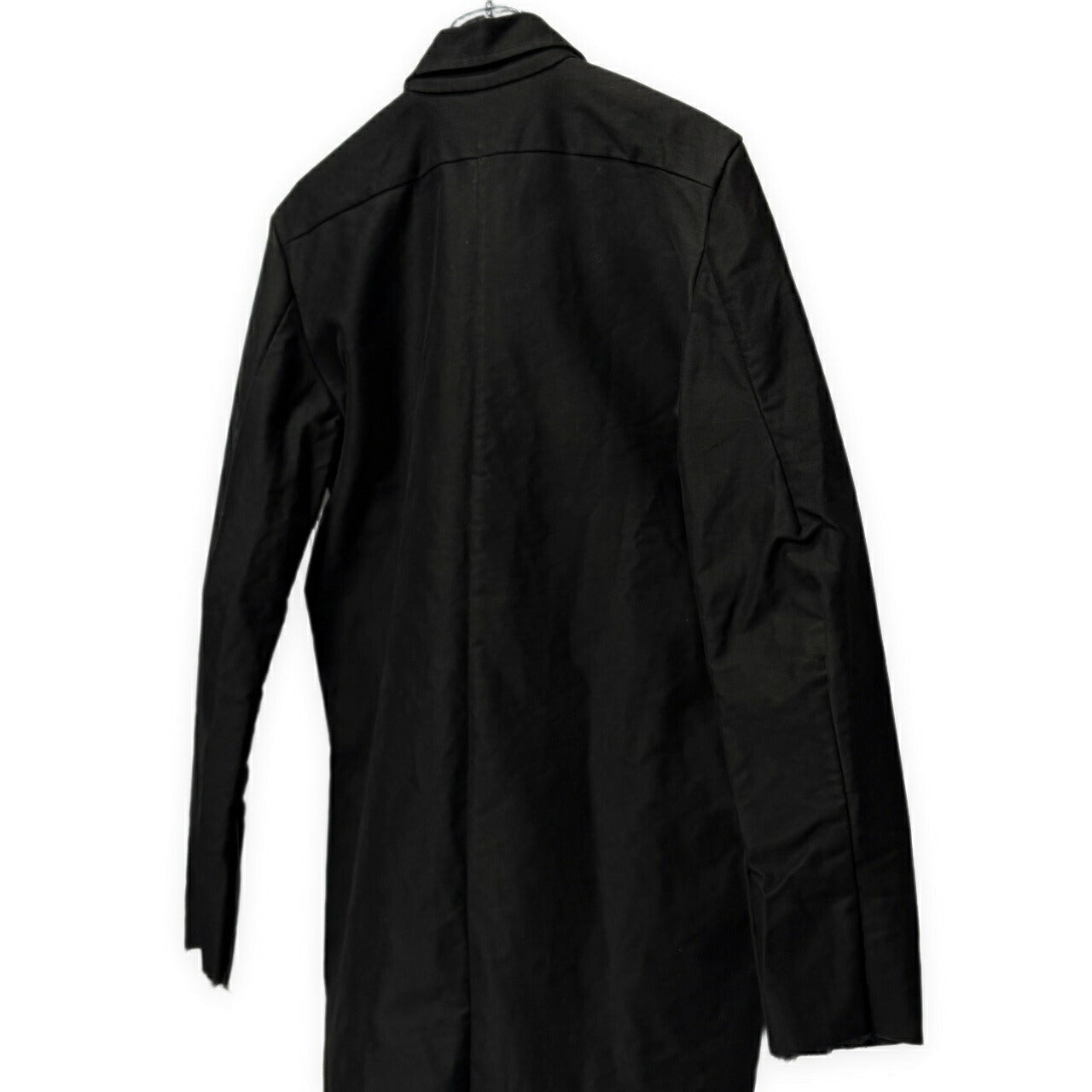 atelier suppan Hand Dyed Cut-Off Fly Front Coat Black Size 0