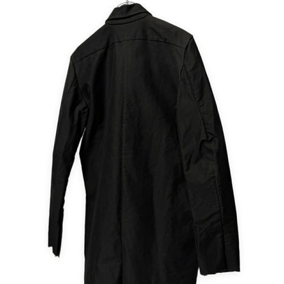 atelier suppan Hand Dyed Cut-Off Fly Front Coat Black Size 0
