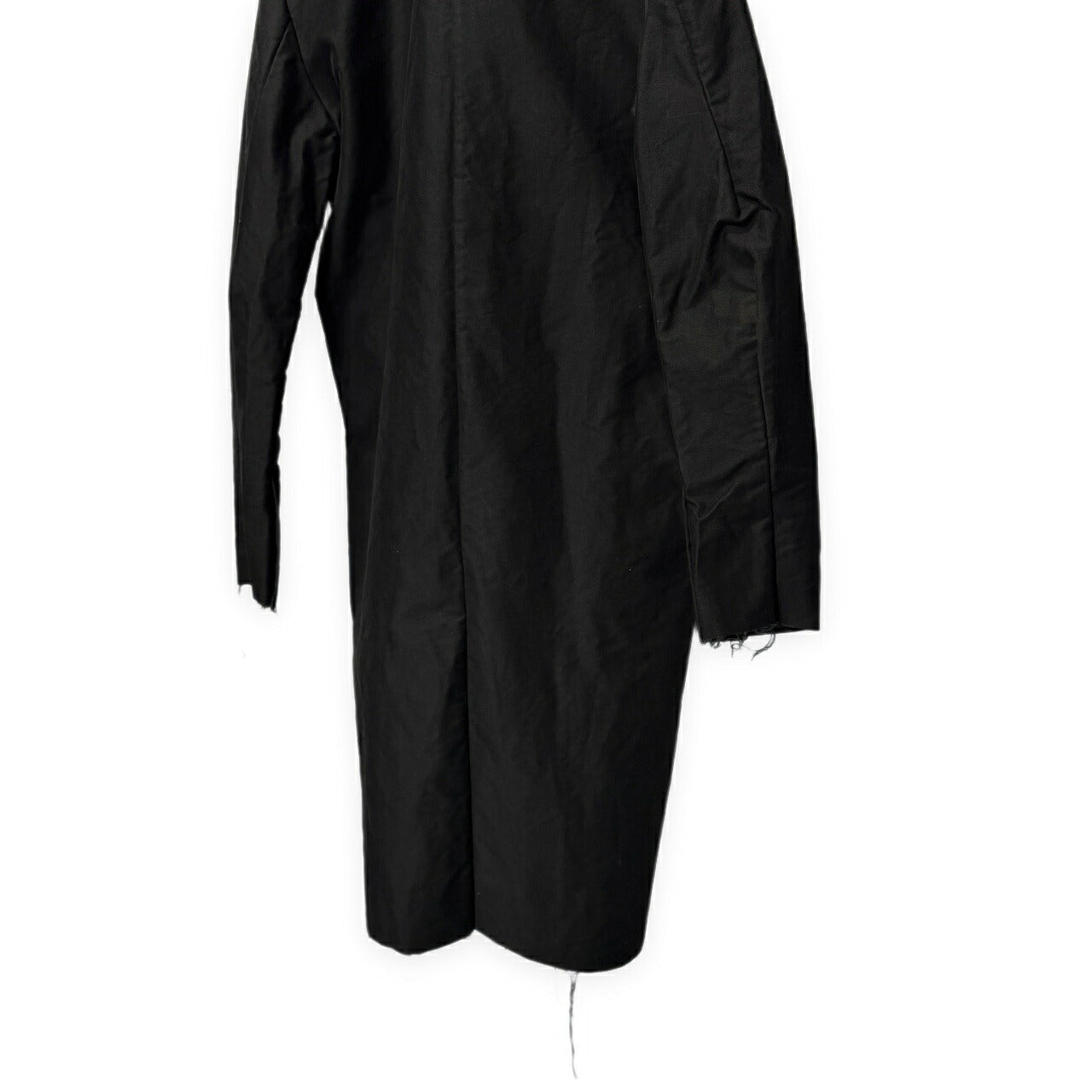 atelier suppan Hand Dyed Cut-Off Fly Front Coat Black Size 0