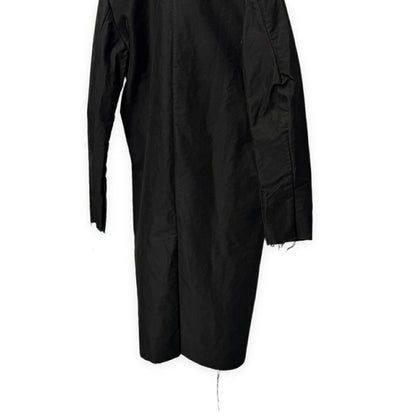 atelier suppan Hand Dyed Cut-Off Fly Front Coat Black Size 0
