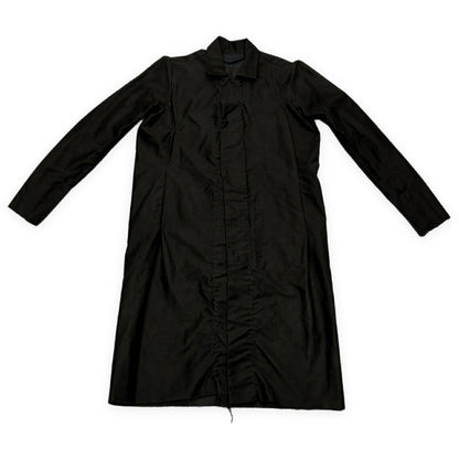 atelier suppan Hand Dyed Cut-Off Fly Front Coat Black Size 0