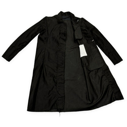 atelier suppan Hand Dyed Cut-Off Fly Front Coat Black Size 0