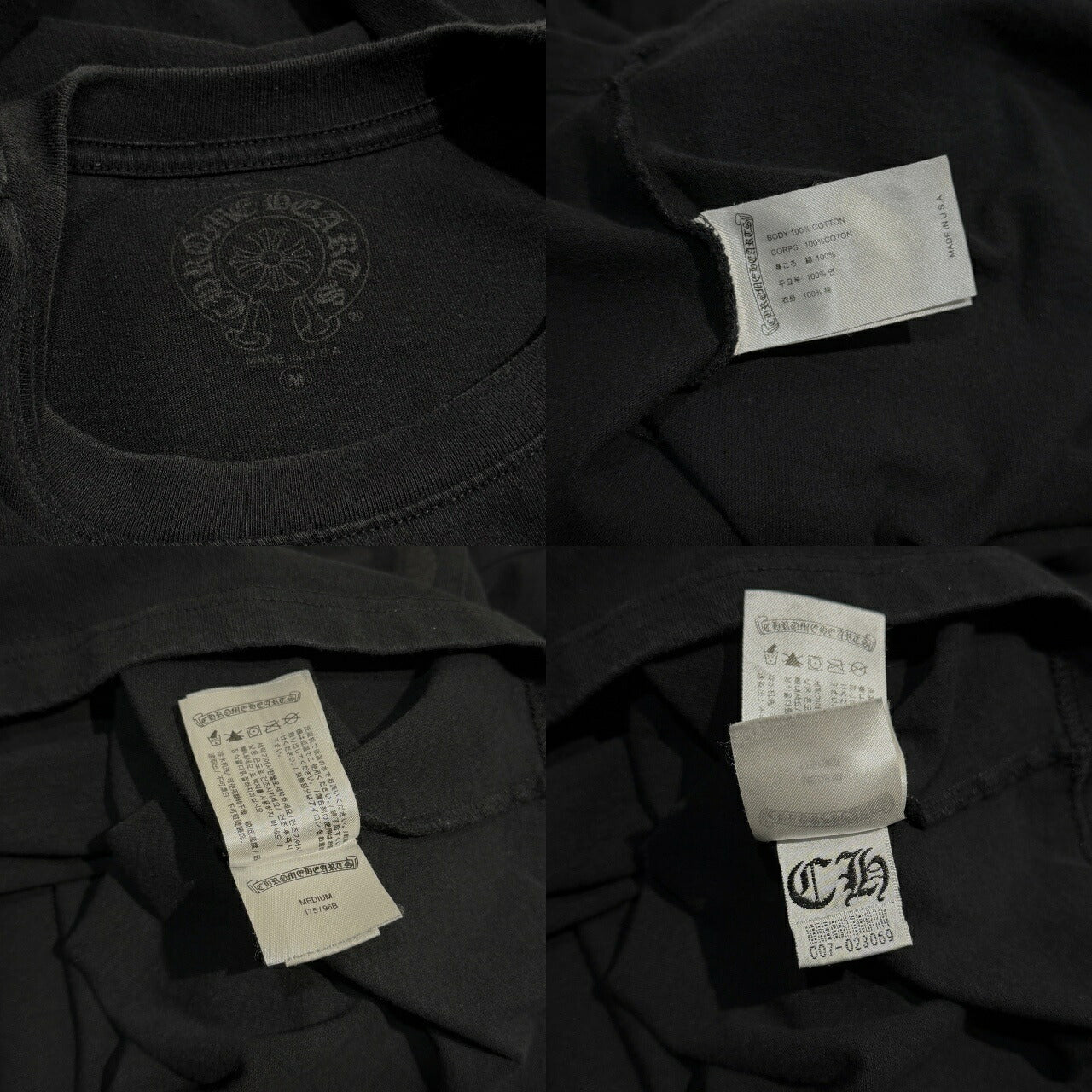 CHROME HEARTS Paris Ltd BS Fleur Logo Long Tee Black Size M