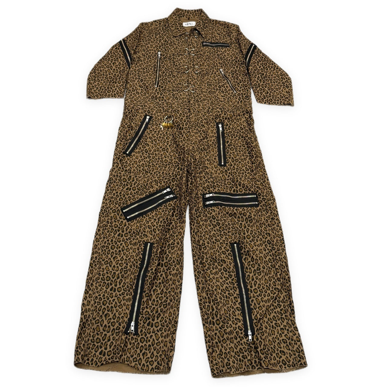 KIDILL Leopard Print Padlock Jumpsuit Brown Size 44