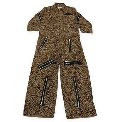KIDILL Leopard Print Padlock Jumpsuit Brown Size 44