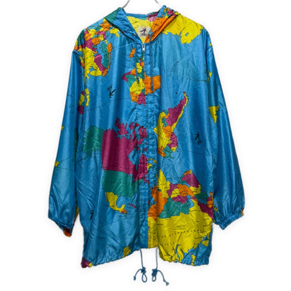 HAI SPORTING GEAR 80s 90s World Map Nylon Jacket