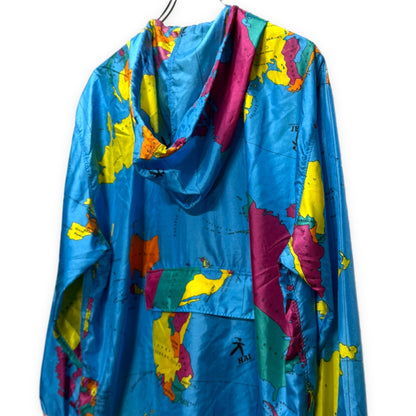 HAI SPORTING GEAR 80s 90s World Map Nylon Jacket