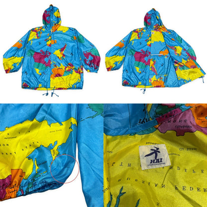 HAI SPORTING GEAR 80s 90s World Map Nylon Jacket