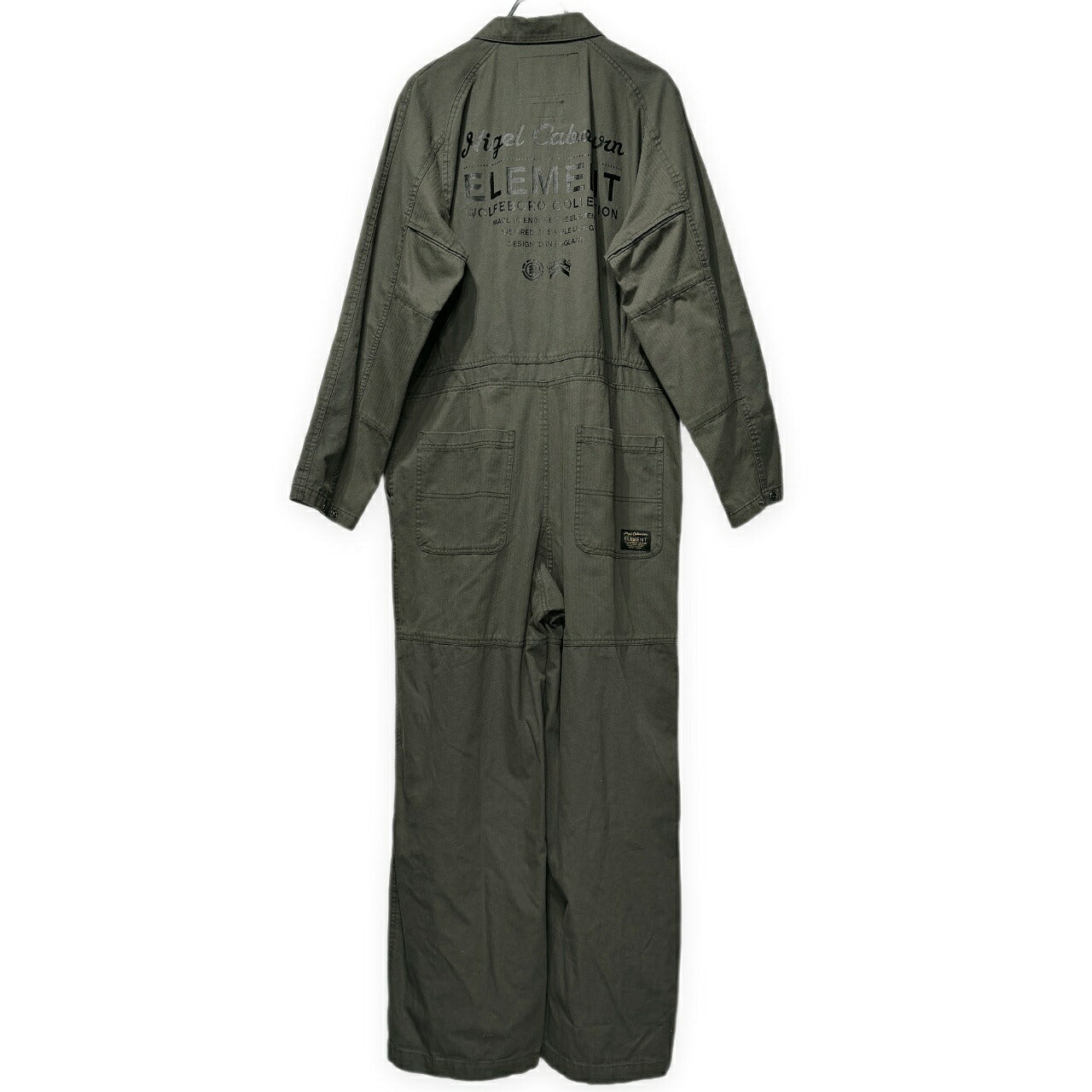 Nigel Cabourn × ELEMENT HBT Back Logo Zip Jumpsuit Size 48