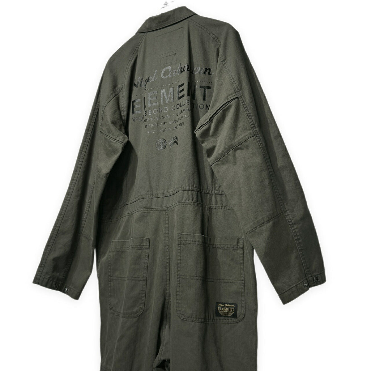Nigel Cabourn × ELEMENT HBT Back Logo Zip Jumpsuit Size 48