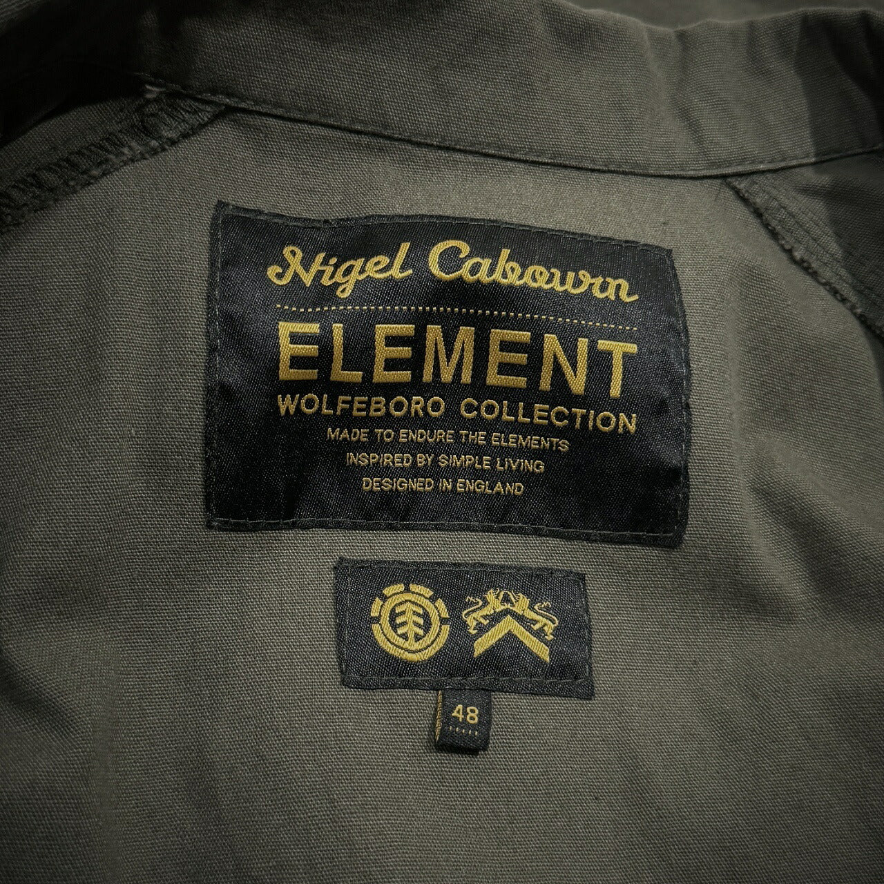 Nigel Cabourn × ELEMENT HBT Back Logo Zip Jumpsuit Size 48