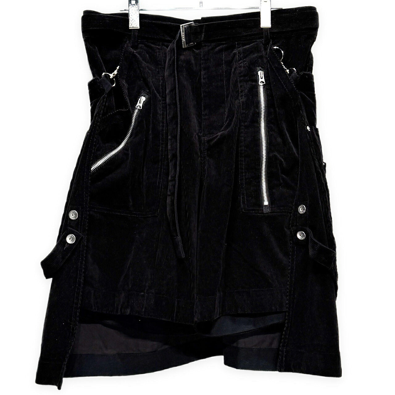 sacai 21AW Cotton Corduroy Bum Flap Shorts Black Size 3