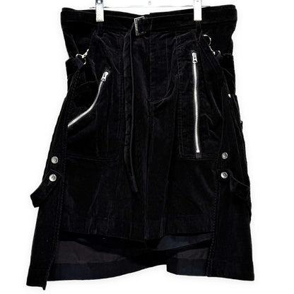 sacai 21AW Cotton Corduroy Bum Flap Shorts Black Size 3