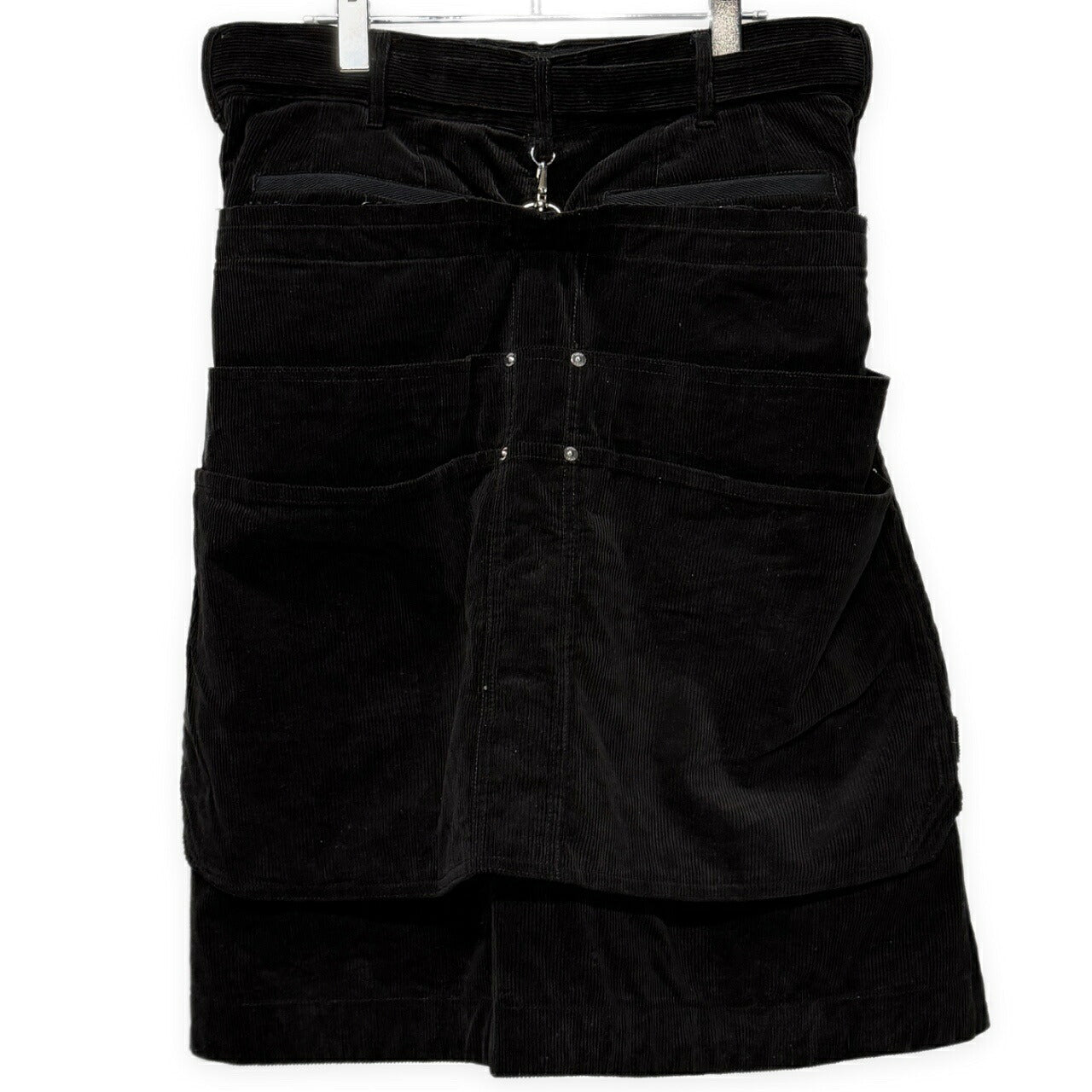 sacai 21AW Cotton Corduroy Bum Flap Shorts Black Size 3