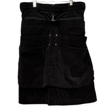 sacai 21AW Cotton Corduroy Bum Flap Shorts Black Size 3