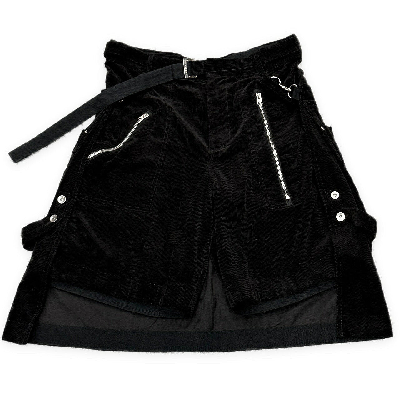 sacai 21AW Cotton Corduroy Bum Flap Shorts Black Size 3