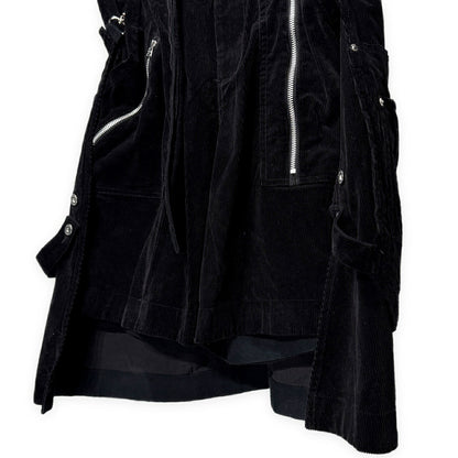 sacai 21AW Cotton Corduroy Bum Flap Shorts Black Size 3