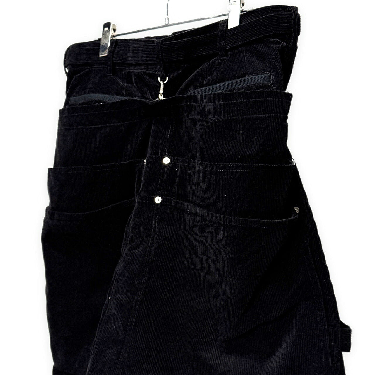 sacai 21AW Cotton Corduroy Bum Flap Shorts Black Size 3
